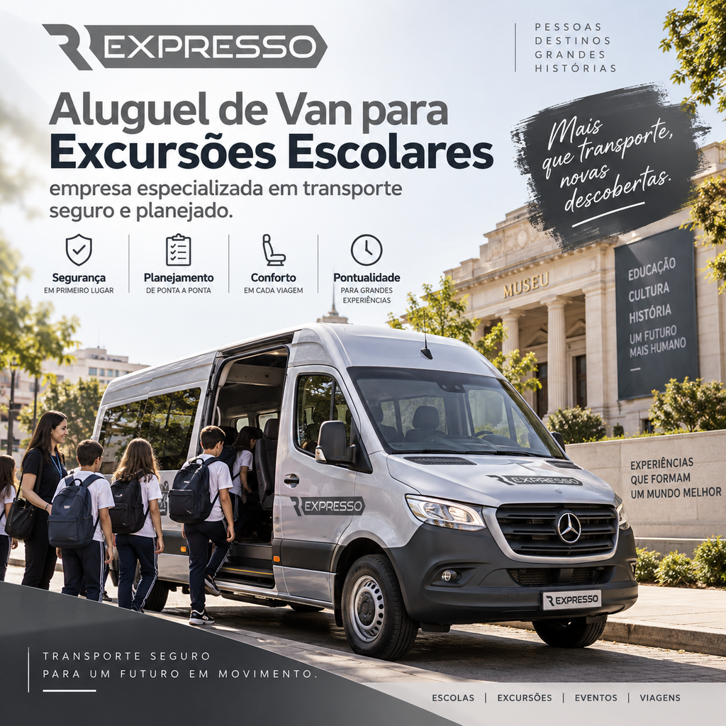 Aluguel de Van para Excursões Escolares: empresa especializada em transporte seguro e planejado