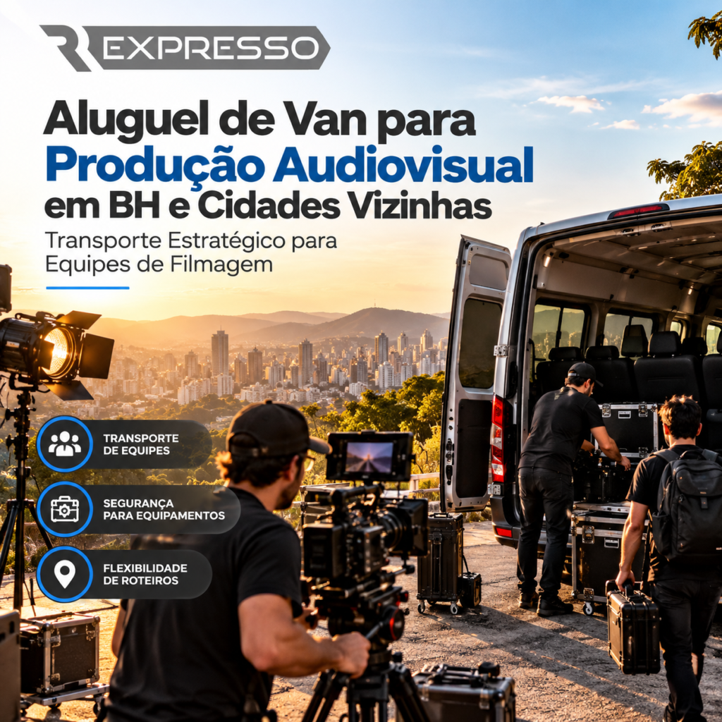 Aluguel de Van para Produção Audiovisual em BH e Cidades Vizinhas: Transporte Estratégico para Equipes de Filmagem